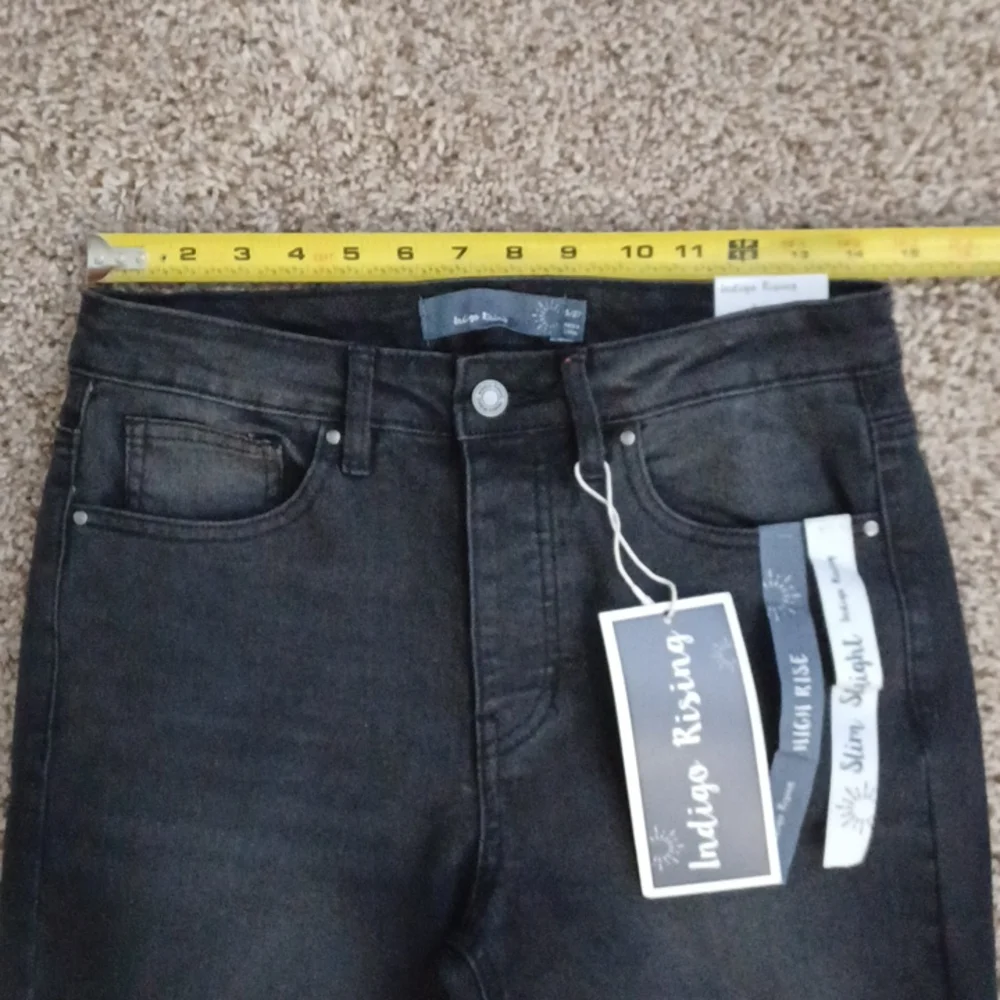 Size 5 faded black jeans "Comfort Stretch, Slim Through Hips" denim pants Basic_8
